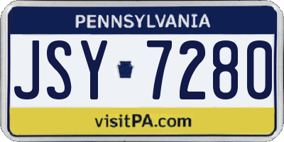PA license plate JSY7280