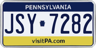 PA license plate JSY7282