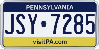 PA license plate JSY7285