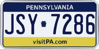 PA license plate JSY7286