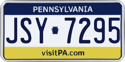 PA license plate JSY7295