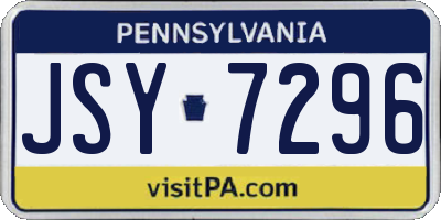 PA license plate JSY7296