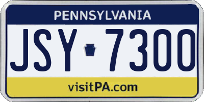 PA license plate JSY7300