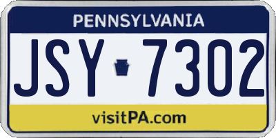 PA license plate JSY7302