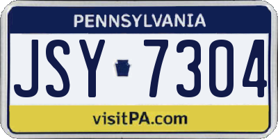 PA license plate JSY7304