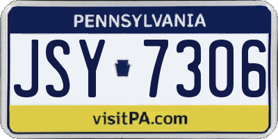 PA license plate JSY7306