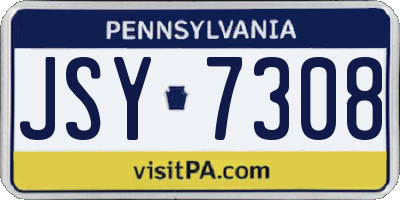 PA license plate JSY7308