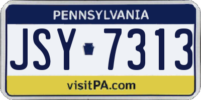PA license plate JSY7313