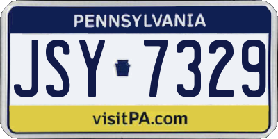 PA license plate JSY7329