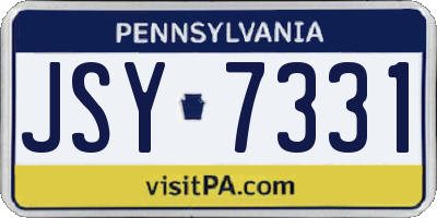 PA license plate JSY7331