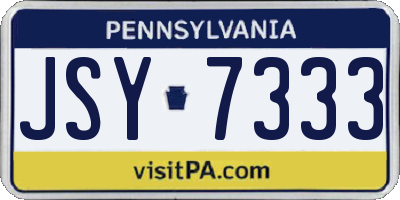 PA license plate JSY7333