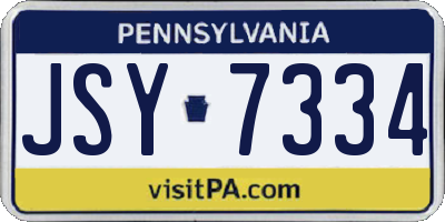 PA license plate JSY7334