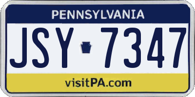 PA license plate JSY7347