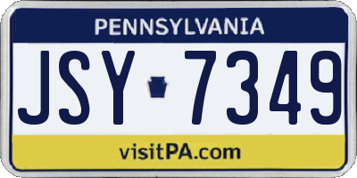 PA license plate JSY7349