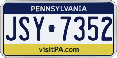 PA license plate JSY7352