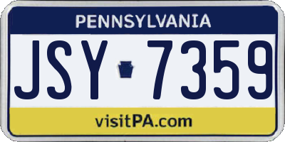 PA license plate JSY7359