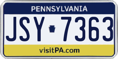 PA license plate JSY7363