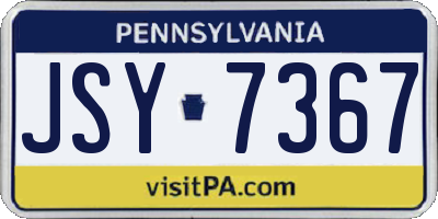 PA license plate JSY7367