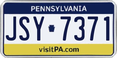 PA license plate JSY7371