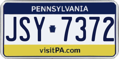 PA license plate JSY7372