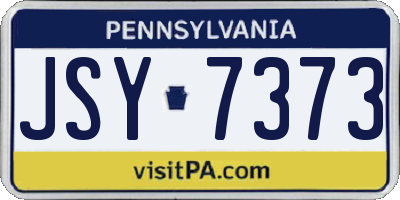 PA license plate JSY7373