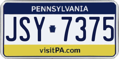 PA license plate JSY7375