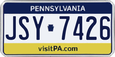 PA license plate JSY7426