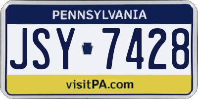 PA license plate JSY7428