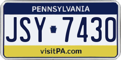 PA license plate JSY7430