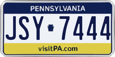 PA license plate JSY7444