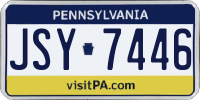 PA license plate JSY7446