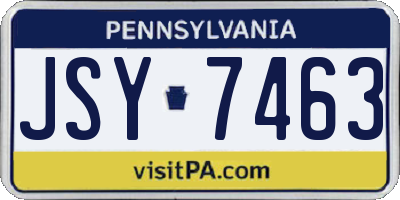 PA license plate JSY7463