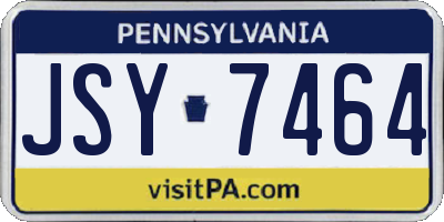 PA license plate JSY7464