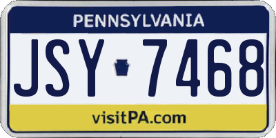 PA license plate JSY7468