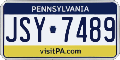 PA license plate JSY7489