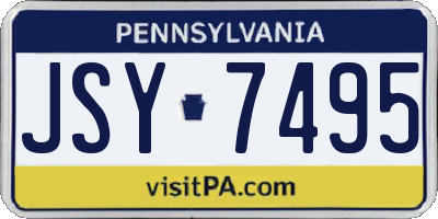 PA license plate JSY7495