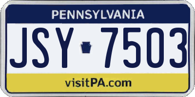 PA license plate JSY7503