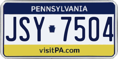 PA license plate JSY7504