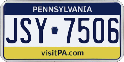 PA license plate JSY7506