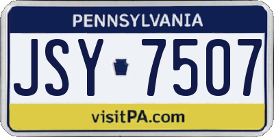 PA license plate JSY7507