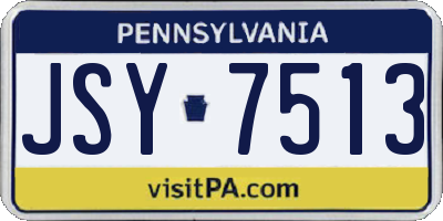 PA license plate JSY7513
