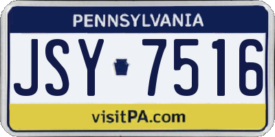 PA license plate JSY7516