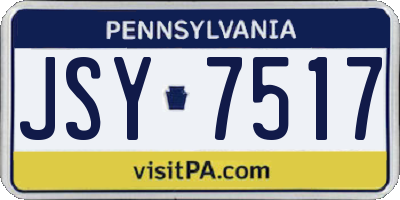 PA license plate JSY7517
