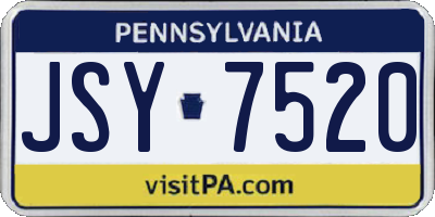 PA license plate JSY7520