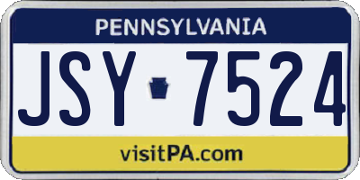 PA license plate JSY7524