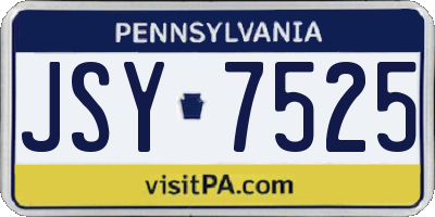 PA license plate JSY7525