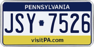 PA license plate JSY7526