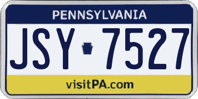 PA license plate JSY7527