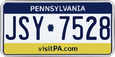 PA license plate JSY7528