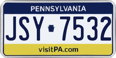 PA license plate JSY7532